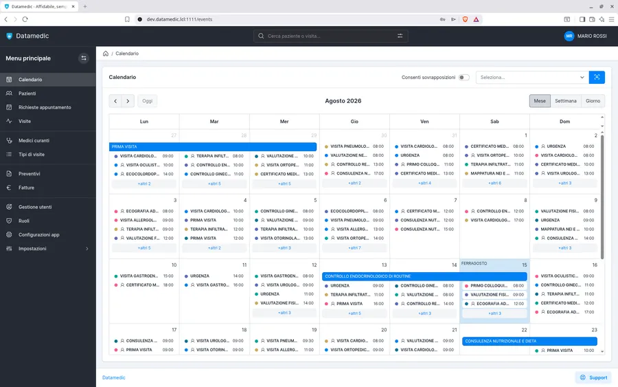 Viste multiple, colori per operatore, controllo sovrapposizioni, permessi per ruolo e molto altro. Scopri come funziona il cuore di Datamedic