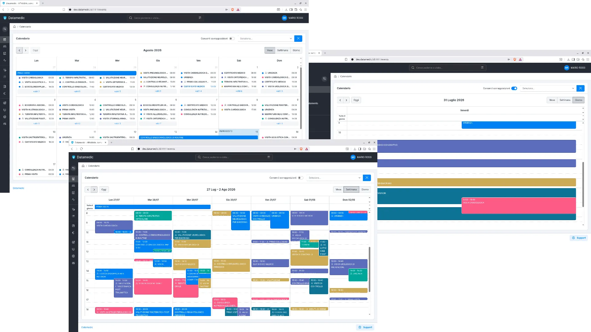 Viste dell'agenda di Datamedic